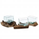 (image for) Molten Glass Tank on Wood with Stand - Small Bowl