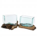 (image for) Molten Glass Tank on Wood with Stand - Medium Bowl