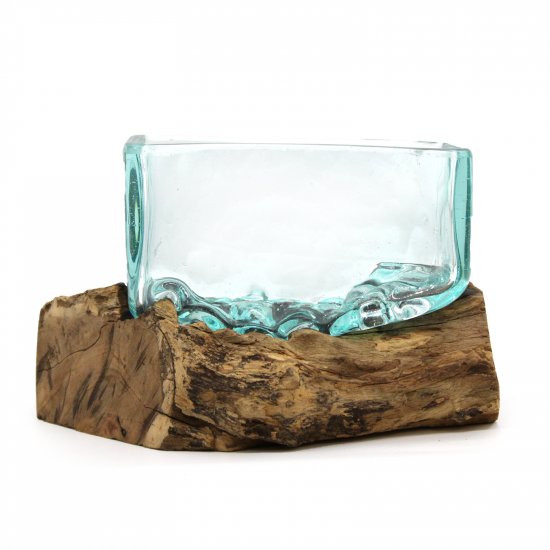 (image for) Molten Glass Tank on Wood with Stand - Medium Bowl