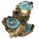 (image for) Molton Glass Triple Candle Holder on Wood