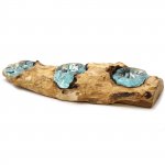 (image for) Molton Glass Flat Triple Candle Holder on Wood