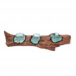 (image for) Molton Glass Flat Triple Candle Holder on Wood