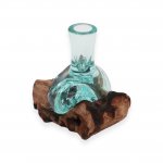 (image for) Molton Glass Small Flower Vase on Wood