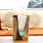 (image for) Molton Glass V-shaped Art Vase on Wood