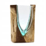 (image for) Molton Glass V-shaped Art Vase on Wood