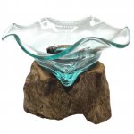 (image for) Molton Glass Fancy Sweet Bowl on Wood