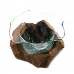 (image for) Molton Glass Fancy Sweet Bowl on Wood