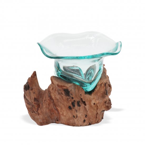 (image for) Molton Glass Fancy Sweet Bowl on Wood
