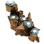 (image for) Molton Glass Five Candle Holder on Wood