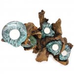 (image for) Molton Glass Five Candle Holder on Wood