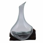 (image for) Molten Glass Mini Decanter on Wood 20cm