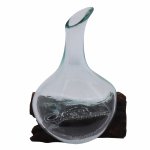 (image for) Molten Glass Mini Decanter on Wood 20cm