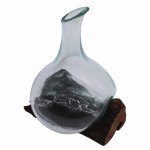 (image for) Molten Glass Mini Decanter on Wood 20cm