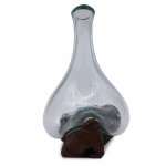 (image for) Molten Glass Mini Decanter on Wood 20cm