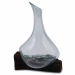 (image for) Molten Glass Mini Decanter on Wood 20cm