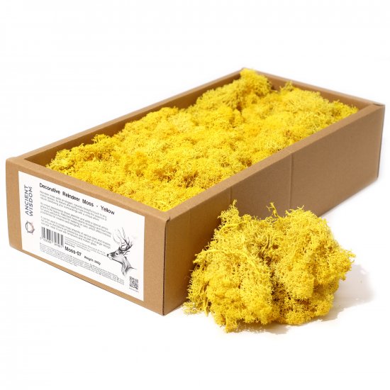(image for) Decoration Reindeer Moss - Yellow - (approx 500gm)