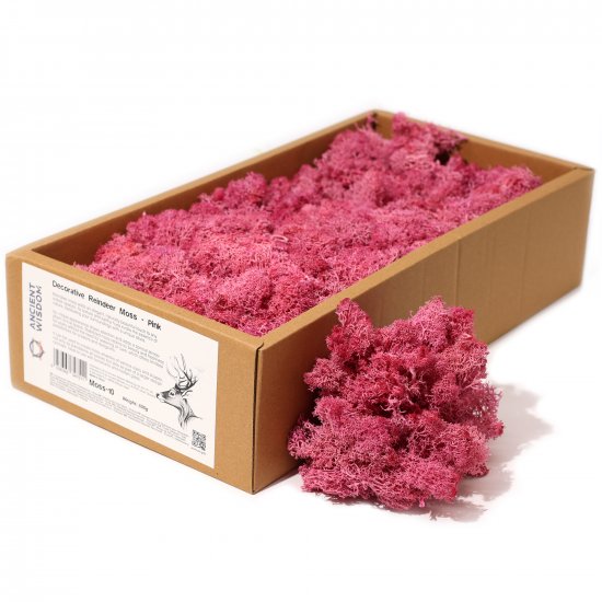 (image for) Decoration Reindeer Moss - Pink - (approx 500gm)