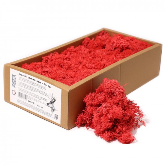 (image for) Decoration Reindeer Moss - Fire Red - (approx 500gm)