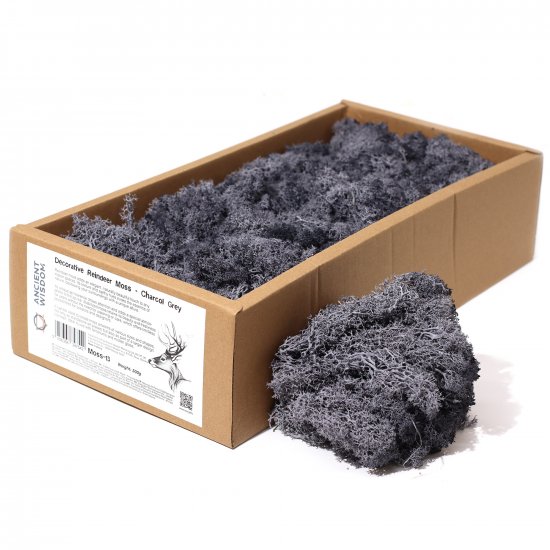 (image for) Decoration Reindeer Moss - Charcol Grey - (approx 500gm)