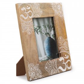 Lrg Mango Wood Picture Frame (for 13x18cm) 28x23x2cm - Mandala - White Lrg Mango Wood Picture Frame (for 13x18cm) 28x23x2cm - Mandala - White