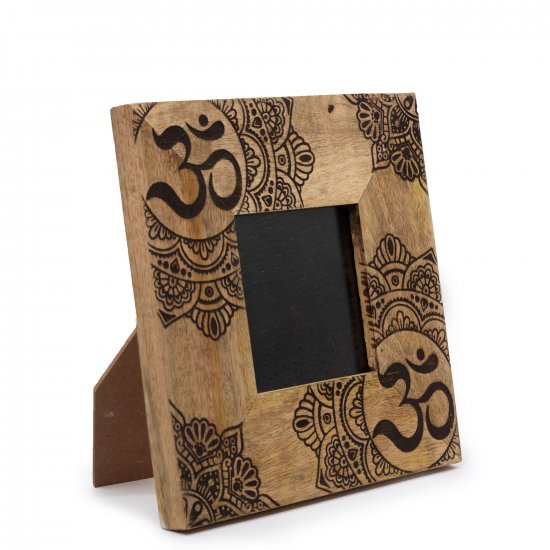 (image for) Small Mango Wood Picture Framel (for 10x10cm) 20x20x2cm - Mandala - Black