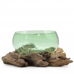 (image for) Recycled Beer Bottles - Lrg Wide Bowl on Wood