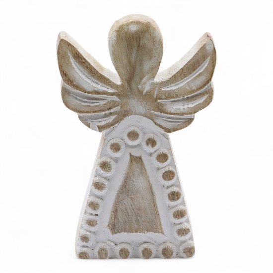 (image for) Mango Wood Angel - Whitewash