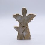 (image for) Mango Wood Angel in Angel - Whitewash