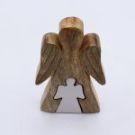 (image for) Mango Wood Angel in Angel - White Enamel