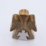 (image for) Mango Wood Angel in Angel - White Enamel