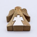 (image for) Mango Wood Angel in Angel - White Enamel
