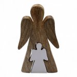 (image for) Mango Wood Angel in Angel - White Enamel