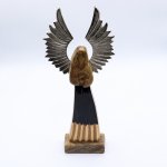 (image for) Large Mango Wood Gardian Angel Metal Wings & Enamel Detail