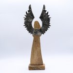 (image for) Large Mango Wood Gardian Angel Metal Wings & Enamel Detail