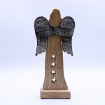 (image for) Large Mango Wood Star Angel Metal Wings & Enamel Detail