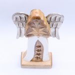 (image for) Large Mango Wood Star Angel Metal Wings & Enamel Detail
