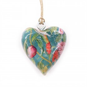 Lrg Decor Wood Heart - Bird & Floral Lrg Decor Wood Heart - Bird & Floral