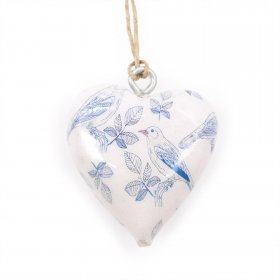 Lrg Decor Wood Heart - Blue Bird Lrg Decor Wood Heart - Blue Bird