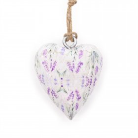 Lrg Decor Wood Heart - Lavender Lrg Decor Wood Heart - Lavender