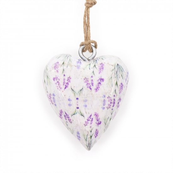 (image for) Lrg Decor Wood Heart - Lavender