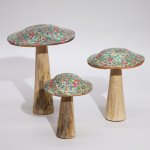 (image for) Small Wooden Mushroom - Mediterranean Tile Pattern