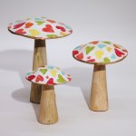 (image for) Small Wooden Mushroom - Pastel Hearts