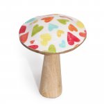 (image for) Med Wooden Mushroom - Pastel Hearts