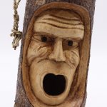 (image for) Tree Trunk Face - Bird House - Grumpy Old Man