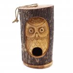 (image for) Tree Trunk Face - Bird House - Wise Owl