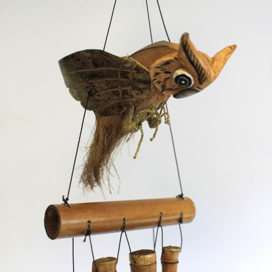 (image for) Coconut Owl Windchimes