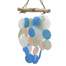 Blue & Pearl Driftwood Cross Chime