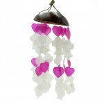 (image for) Coconut & Capiz Windchimes - Pink and White Mix Shapes - 35cm