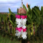 (image for) Coconut & Capiz Windchimes - Pink and White Mix Shapes - 35cm