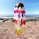 (image for) Coconut & Capiz Windchimes - Big Hearts - 40cm